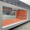 20ft Container Swimming Pool with Fiberglass Viewing Window & Orange Interior